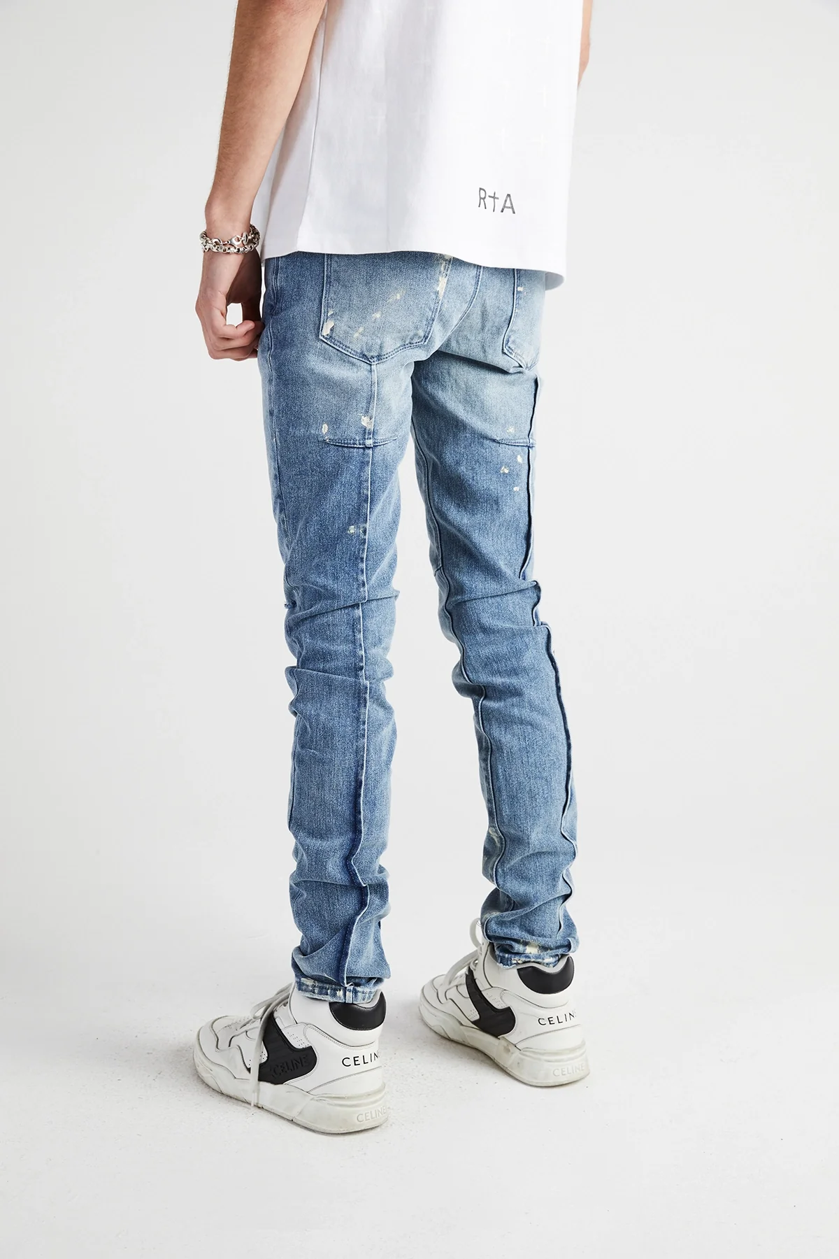 CLAYTON SKINNY JEAN | DISTRESSED WHITE PAINT
