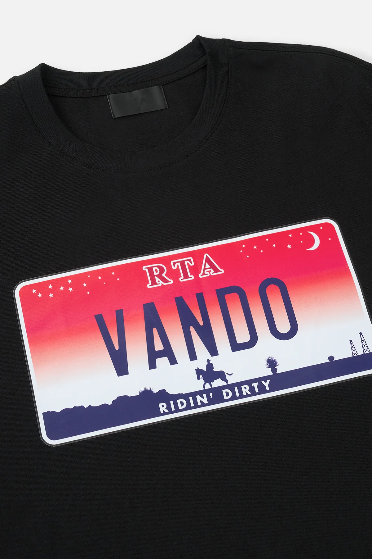 AUSTIN CROPPED SHORT SLEEVE TEE | BLACK LICENSE PLATE