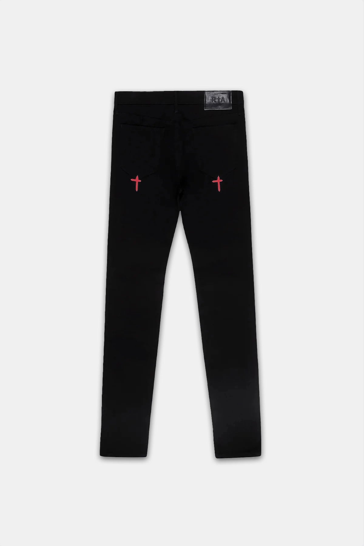 BRYANT RIPPED SKINNY JEAN | BLACK RED REST IN PEACE