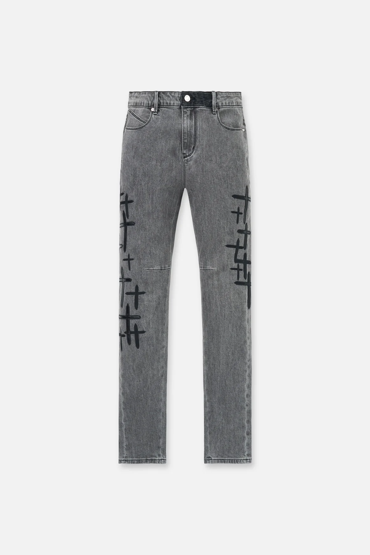 BRYANT SKINNY JEAN | CLOUDED MIST CROSS PATCH