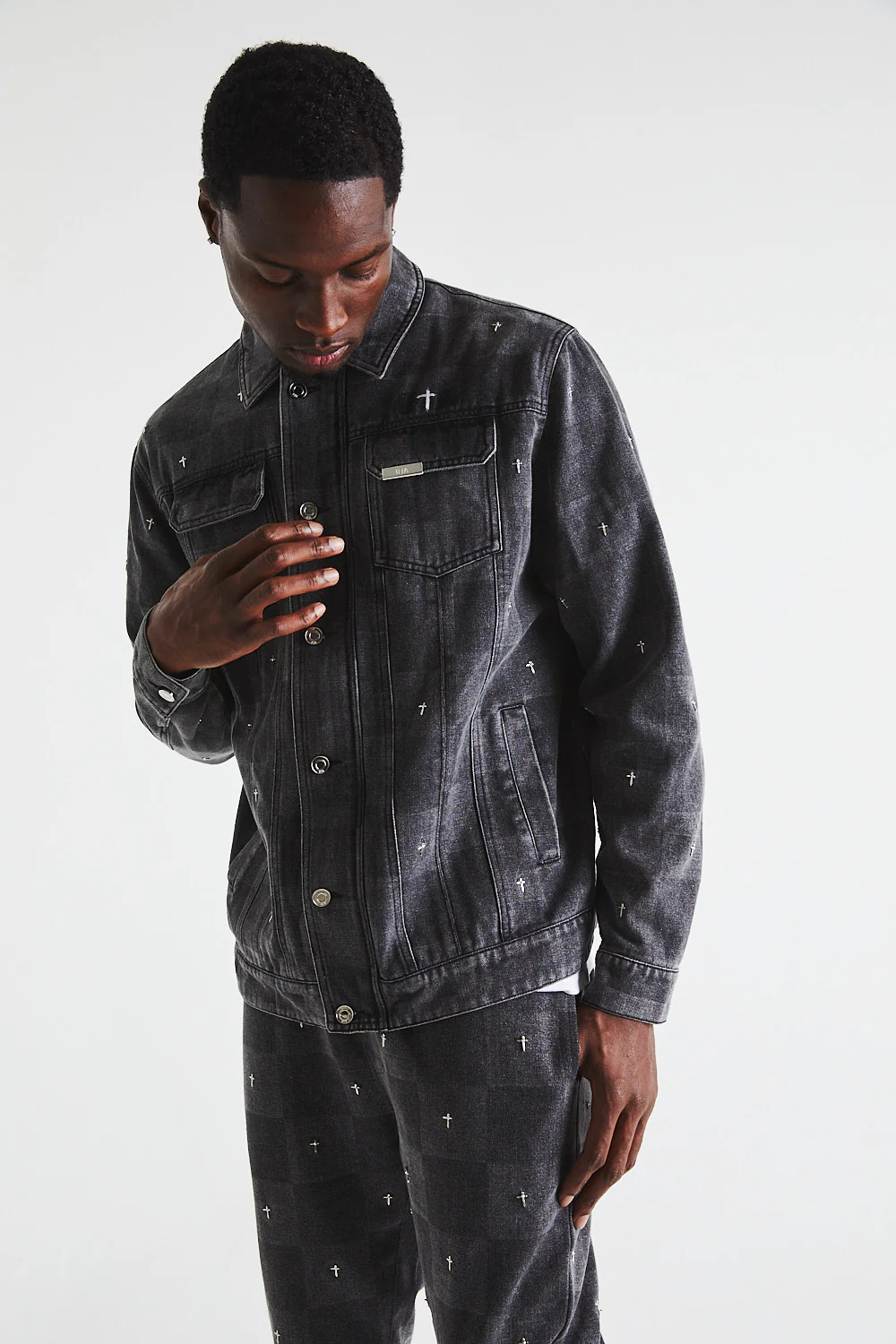 DANNY DENIM JACKET | GREY CROSS CHECKER