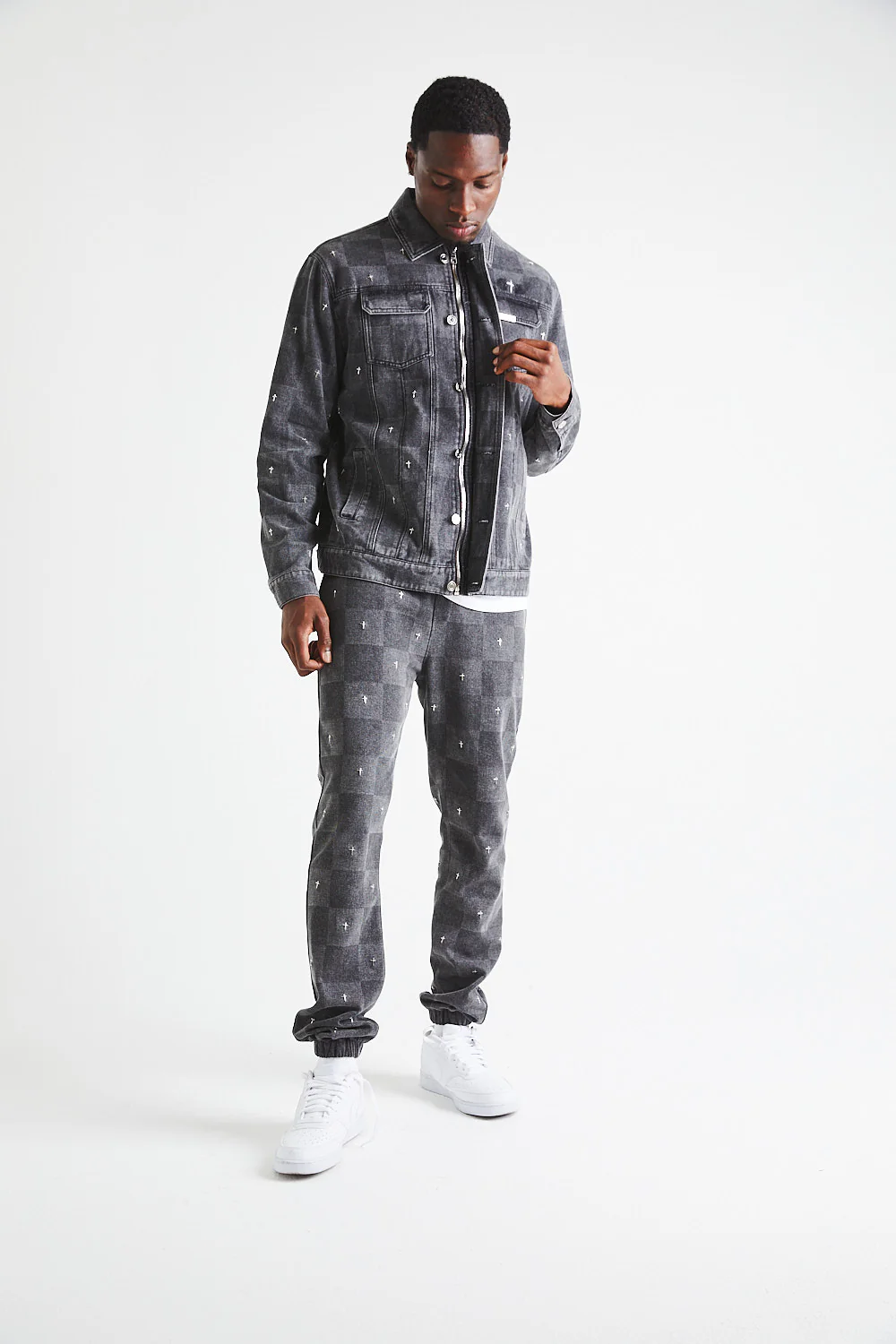DANNY DENIM JACKET | GREY CROSS CHECKER