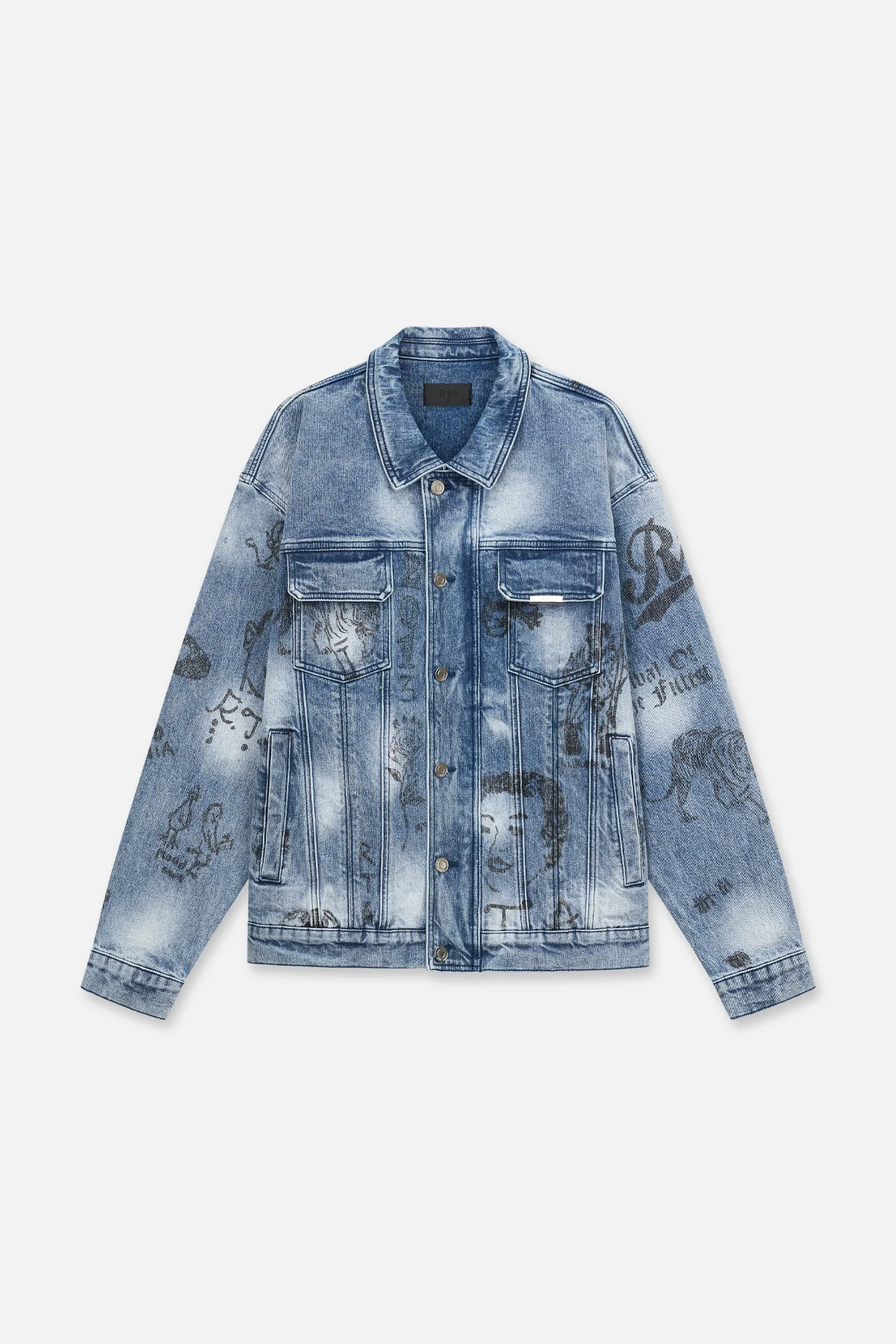 DANNY DENIM JACKET | LIGHT WASH SCRIBBLE