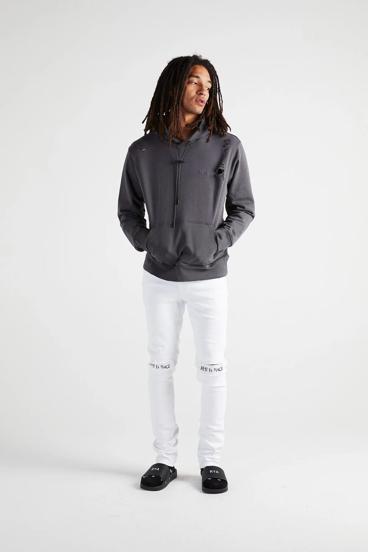 DION HOODIE | DISTRESSED GREY