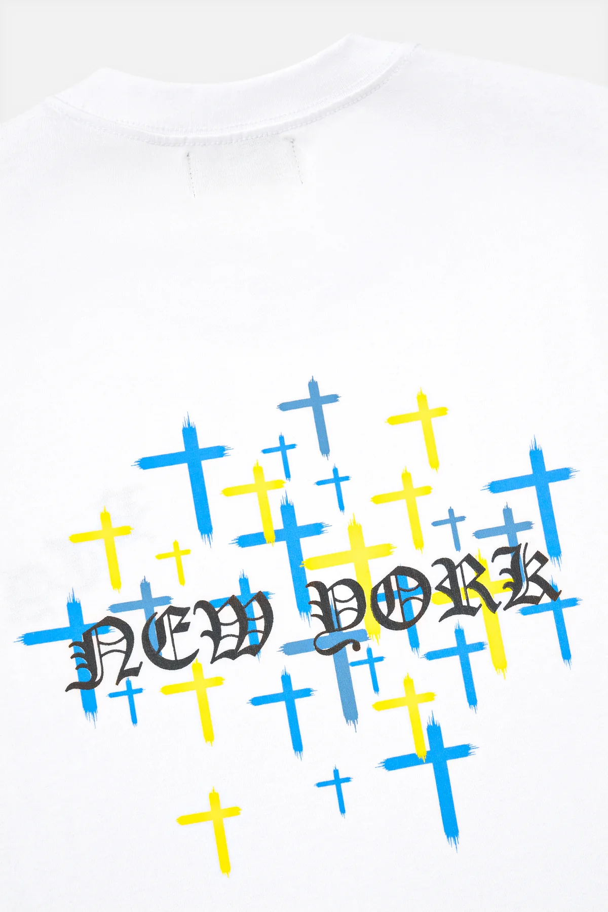 COLIN OVERSIZED SHORT SLEEVE TEE | WHITE OLD ENGLISH NY