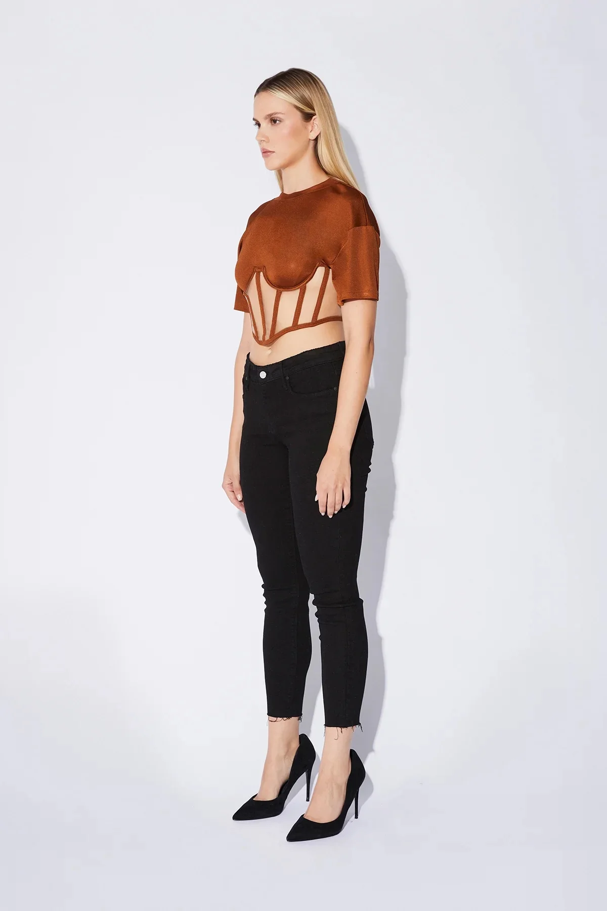 SHORT SLEEVE CORSET TOP