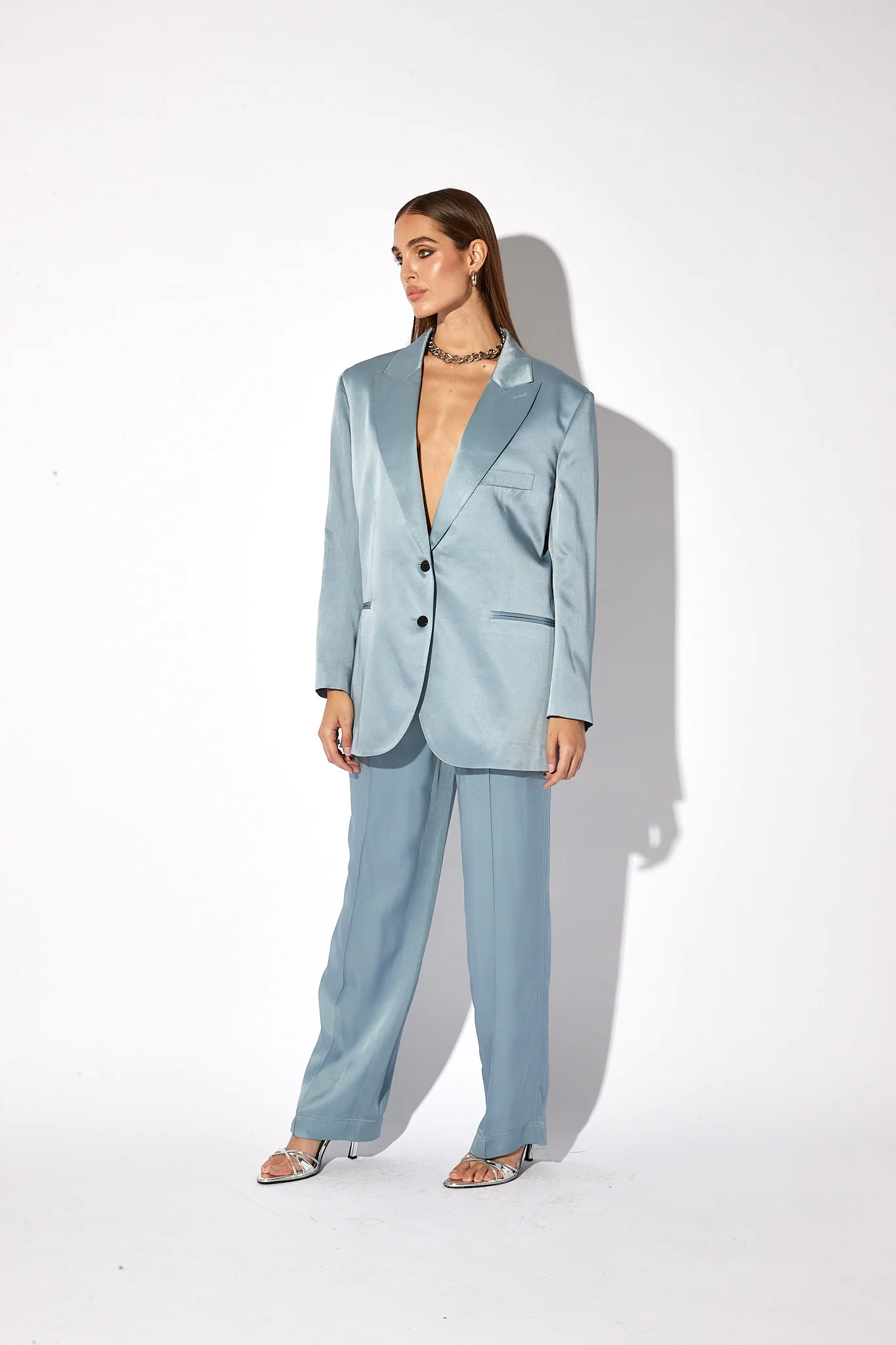 SINGLE BREASTED BLAZER | DUSTY BLUE