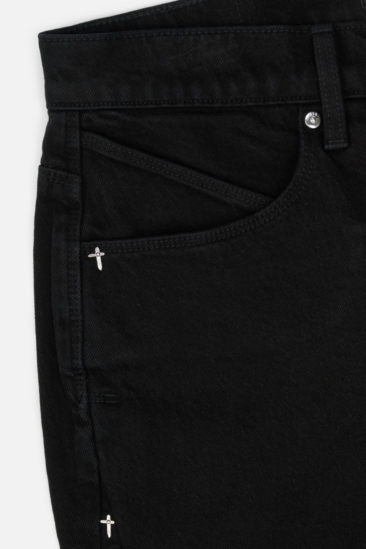 ZED STRAIGHT LEG JEAN | BLACK CROSS PANELS