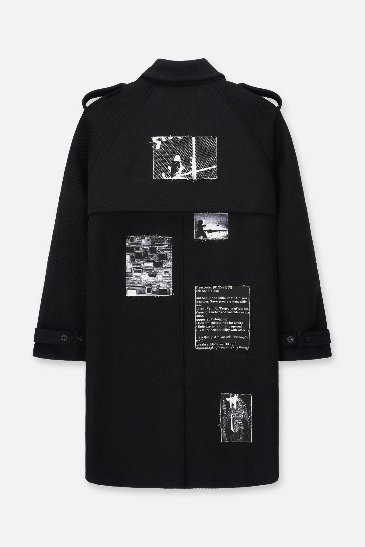JULIAN TRENCH COAT | BLACK VINTAGE PATCH